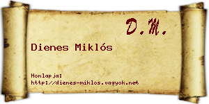 Dienes Miklós névjegykártya